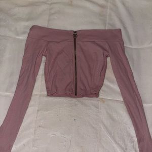 Shoulder zip up shirt